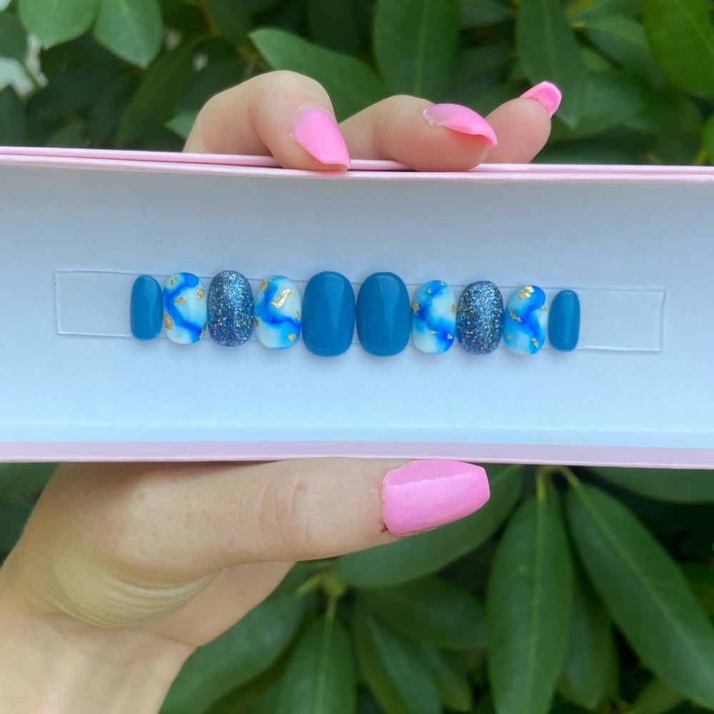 “Blue Smoke🌿” - Press On Nails - Picture 5 of 7